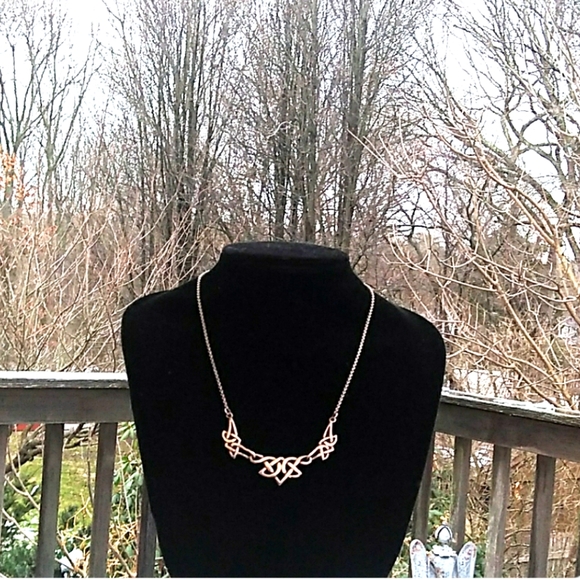 VINTAGE 925 Sterling Silver Celtic Knot Necklace - Picture 3 of 4